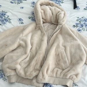 Zara double sides fur bomber jacket
